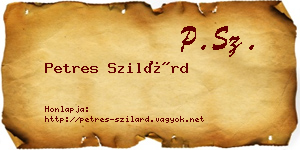 Petres Szilárd névjegykártya