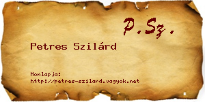 Petres Szilárd névjegykártya