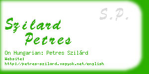 szilard petres business card